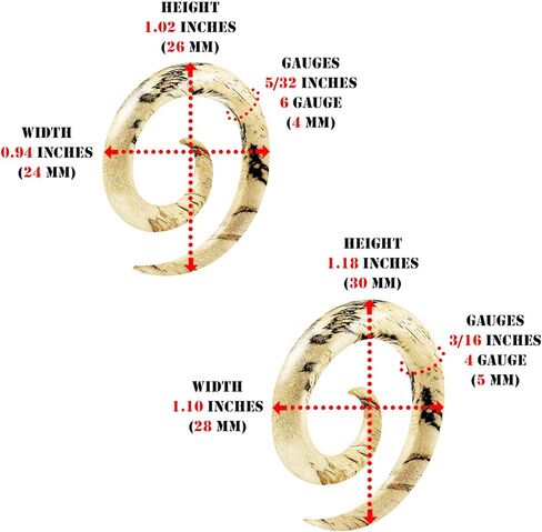 2 أزواج التمر الهندي الخشب دوامة لفائف تفتق المتوسع ثقب المجوهرات الأذن تمتد القرط مقاييس الفص اثنين حجم المقابس in Kuwait