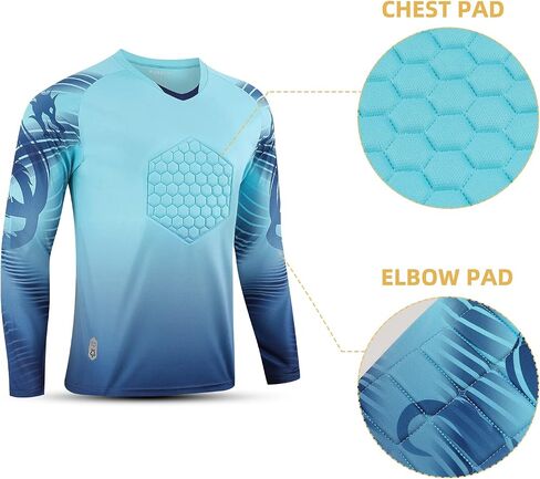 Soccer Goalie Jersey Youth Goalkeeper Shirt for Men with Sponge Padded Long in Saudi Arabia