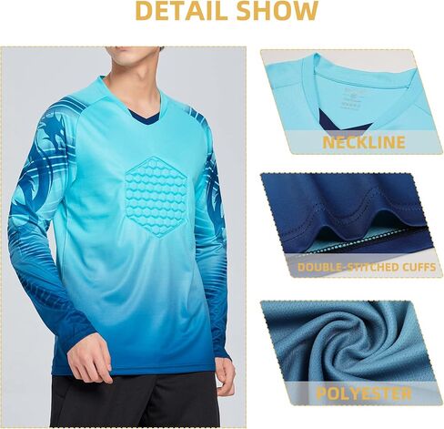 Soccer Goalie Jersey Youth Goalkeeper Shirt for Men with Sponge Padded Long in Saudi Arabia