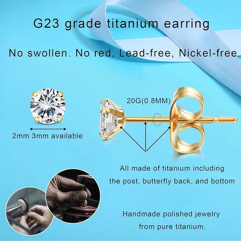 FASACCO 5 أزواج G23 طقم أقراط من التيتانيوم لثقب متعدد أقراط لا تسبب الحساسية 2 مم 3 مم تشيكوسلوفاكيا الكرة مسمار مجموعة الأقراط in Kuwait