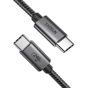 XAOSUN USB C to USB C Cable (240W 16FT) USB C to USB C Chager Cable for iPhone 15 MacBook Pro/Air, Type C Fast Charging Cable for iPhone 15 Pro Plus Max Samsung Galaxy S23, Pixel,and More