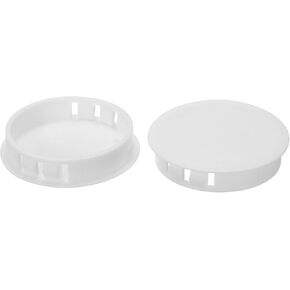 PATIKIL 50mm (2") Plastic Hole Plugs, 6Pcs Flush Type Round Hole Plugs Cover Snap in Locking Hole Tube for Table Kitchen Cabinet Furniture, White