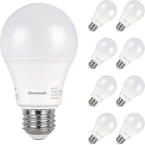 DEWENWILS 8-Pack A19 LED Light Bulb, 1500LM, 3000K Soft Warm Light Bulb, Energy Saving 14W(100W Equivalent) LED Bulb, E26 Medium Screw Base, Non Dimmable, UL Listed