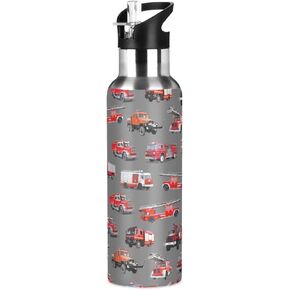 Cute Dog Stainless Steel Water Bottle with Straw Lid - 20 Oz Sports Insulated Water Bottle Thermos for Sport Gym Outdoor Travel School
