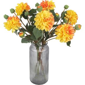 IPOPU Champagne Pink Artificial Dahlias 2 Bouquets Silk Flowers with Stems 19.7" Faux Dahlia Flowers for Home Tables Wedding Centerpieces Bridal Shower Party Decorations (Champagne Pink)