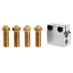 Dophee 0.6/0.8/1/1.2mm Volcano Nozzle 3D Printer Extruder Print Head + Heater Block Kit