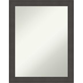 Amanti Art Bathroom Mirror, Grace Brushed Nickel Narrow Wall Mirror for use as Bathroom Vanity Mirror Over Sink (29 x 40 in.) Non-Beveled Mirror, Silver Mirror, Modern Mirror from WI, USA