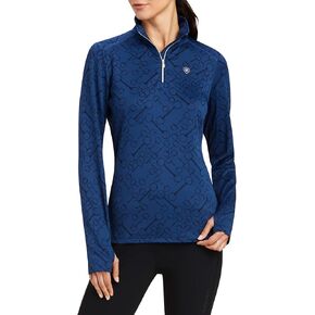 Ariat Female Prophecy 1/4 Zip Baselayer Estate أزرق متوسط