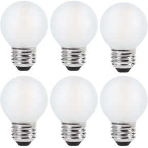 Frosted E26 LED Bulb 4W Dimmable Warm White 2700K, 40 Watt Equivalent LED Light Bulbs, G16.5 Edison LED Frosted Globe Light Bulbs, Vintage Light Bulbs for Chandelier, Pendant, Vanity, 6Pack