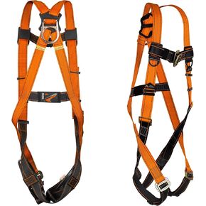 Malta Dynamics Warthog Safety Harness Fall Protection, Pass-Thru Leg Buckles, Full Body Harness - OSHA/ANSI Compliant (Large-XLarge)