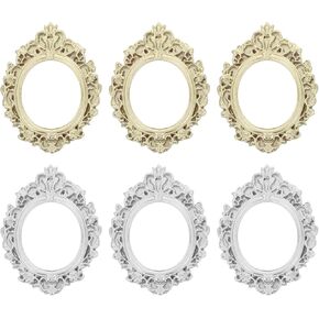NUOBESTY Mini Vintage Resin Frames Miniature Gold Resin Photo Frames Mini Resin Jewelry Photo Props for DIY Crafts， 10Pcs