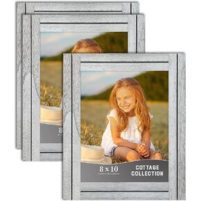 Icona Bay 8x10 (20x25 cm) Picture Frames (Creamery White, 3 Pack), Rustic Picture Frame Set, Natural Real Wood Frames, Cottage Collection