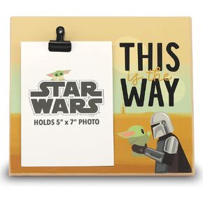 Open Road Brands Disney Star Wars The Force Will Be With You Wood Photo Clip Frame for 5x7 Picture - Fun Star Wars Decoration