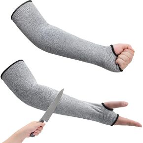 Cut Resistant Garden Sleeves Level 5 Protective Arm Gardening Sleeves for Men & Women with Thumb Hole, 18 inch Arm Guards for Thin Skin, Gardening, Cutting, Pet Grooming