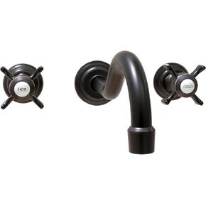 SITGES Antique Wall Faucet,Two Handle Bathroom Sink Wall Mount Faucet with Rough in Valve included,Gold Brushed