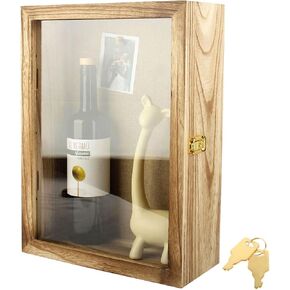 12x17 Extra Deep Shadow Box , Large Shadow Boxes Display Cases with Lock，for Displaying Photo Souvenir Collection（Black）