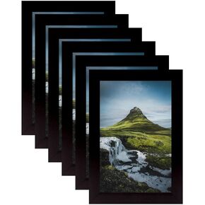 Picture Frames 8x10 Black Photo Frames Display 5x7 Pictures with Mat for Desk or Wall Decor, set of 6