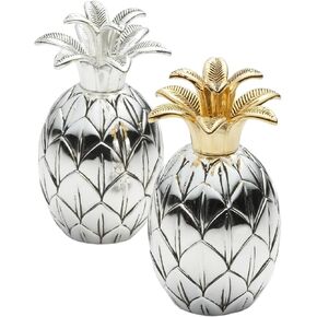 Godinger Pineapple Salt & Pepper Set,Silver/Gold