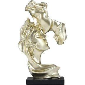 XINXAUN Gold Home Decor Lovers Kiss Couples Figurine Statue Sculpture Abstract Decor for Living Room, Office, Bedroom - Aesthetic Decoration for Bookshelves, Tables (Gold Kiss Couples Figurine) in Kuwait