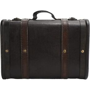 Vintage Storage Trunk Wooden Decorative Suitcase Wood Retro Storage Box Photography Props Suitcase Wooden Storage Trunk for Home Studio Decorations