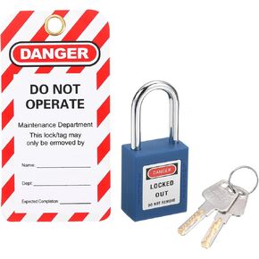 PATIKIL Lockout Tagout Locks with Key, Loto Locks Safety Padlock Lockout Locks Keyed Different with Lockout Tag for Valves Stations and Devices Style 1, Black
