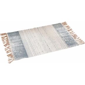 HLOVME Woven Cotton Boho Area Rug with Tassel 2' x 3' Washable Indoor/Outdoor Rugs for Living Room Bedroom Kitchen Hallways Floor