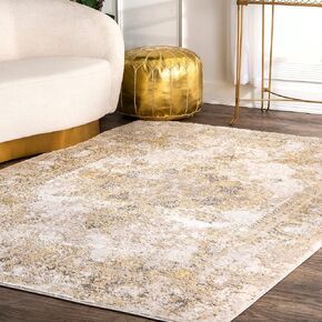 nuLOOM Jodee Vintage Medallion Area Rug, 4x6, Gold