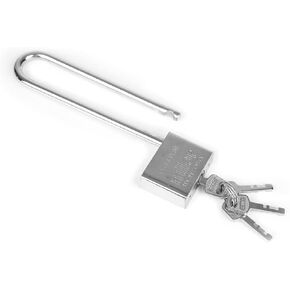 long shackle security padlock Shackle safety padlock,Indoor and outdoor padlock with key,extended handle padlock wardrobe door handles household storage cabinets U-shaped long locks