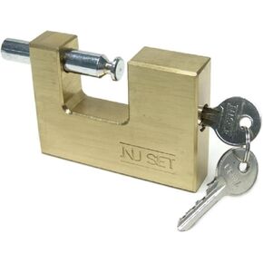 NUSET 3-1/2"Solid Brass Monoblock Block Padlock Keyed Different