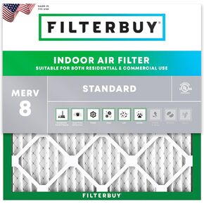 Filterbuy 14x14x1 Air Filter MERV 8 Dust Defense (1-Pack), Pleated HVAC AC Furnace Air Filters Replacement (Actual Size: 13.75 x 13.75 x 0.75 Inches)