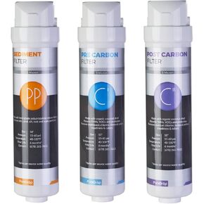 CUW4 Ultra-filtration Under-Sink 3-Stage Prefilter Replacement Water Filter Cartridges (no membrane included)