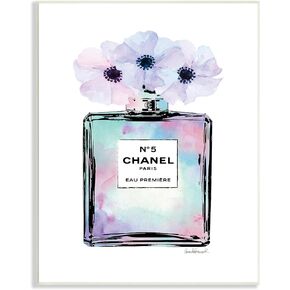 Stupell Industries Purple Flower Perfume Glam Fashion Design, Designed by Amanda Greenwood Art, 10 x 0.5 x 15, Wall Plaque
