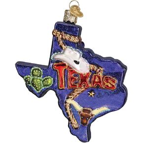 Old World Christmas Ornaments: United States Glass Blown Ornaments for Christmas Tree, Texas
