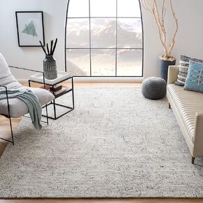 SAFAVIEH Aspen Collection Area Rug - 6' x 9', Grey & Beige, Handmade Boho Wool, Ideal for High Traffic Areas in Living Room, Bedroom (APN286F)