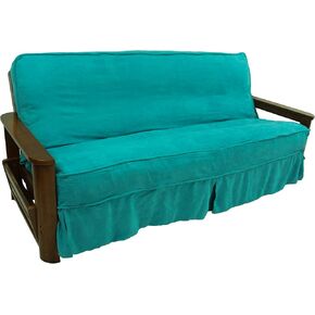 Blazing Needles Solid Microsuede Double Corded 8" to 9" Futon Slipcover, Full, Lemon