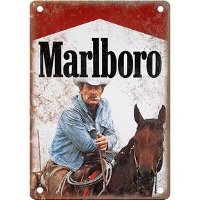 Vintage Metal Sign Marlboro Cigarettes Tobacco Smoking Retro Weathered Decor Home Bar Man Cave Smoking Shop Wall Art Decor Metal Tin Sign 12x16 inch