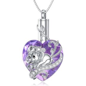 Elephant Urn Necklaces for Ashes 925 Sterling Silver Elephant Cremation Jewelry for Ashes for Women