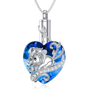 Elephant Urn Necklaces for Ashes 925 Sterling Silver Elephant Cremation Jewelry for Ashes for Women
