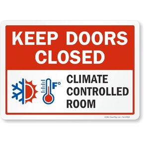 SmartSign “Keep Doors Closed, Climate Controlled Room" Label | 10" x 14" Laminated Vinyl