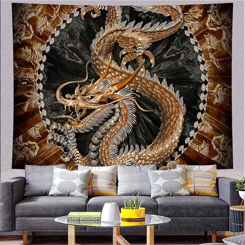 X-SISTER Fantasy Dragon نسيج فيلم الرسوم المتحركة البوهيمي مخدر التنين الفن القديم الجدار شنقا قصيرة أفخم 8060 بوصة غرفة المعيشة غرفة نوم عنبر الطباعة الرقمية ديكور المنزل TA2113 in Kuwait