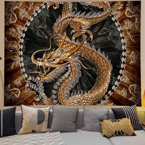 X-SISTER Fantasy Dragon نسيج فيلم الرسوم المتحركة البوهيمي مخدر التنين الفن القديم الجدار شنقا قصيرة أفخم 8060 بوصة غرفة المعيشة غرفة نوم عنبر الطباعة الرقمية ديكور المنزل TA2113 in Kuwait