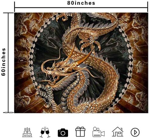 X-SISTER Fantasy Dragon نسيج فيلم الرسوم المتحركة البوهيمي مخدر التنين الفن القديم الجدار شنقا قصيرة أفخم 8060 بوصة غرفة المعيشة غرفة نوم عنبر الطباعة الرقمية ديكور المنزل TA2113 in Kuwait