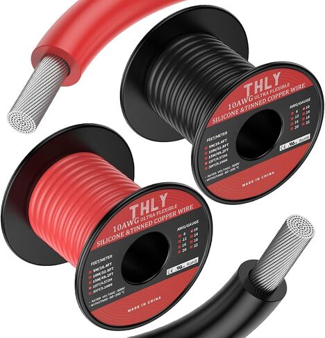 100FT 12 Gauge Wire, Electrical Wire Red and Black Wire 12V Ultra Flexible Low Voltage Wire 12 AWG Wire 2 Conductor Automative Wire for Speaker Landscape Marine Car Lamp LED Lighting in Saudi Arabia