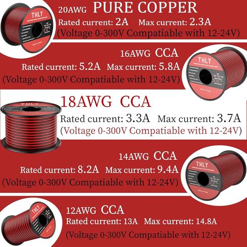 100FT 12 سلك قياس، سلك كهربائي سلك أحمر وأسود 12 فولت سلك منخفض الجهد مرن للغاية 12 سلك AWG 2 موصل سلك آلي لمكبر الصوت المناظر الطبيعية البحرية مصباح السيارة LED الإضاءة in Kuwait