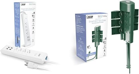 Feit Electric Smart Power Strip, Smart Plugs Work with Alexa and Google Home, No hub required, 4 Sockets, 4 USB Ports, Remote Control from Anywhere, 15 Amp, Indoor Smart Powerstrip, POWERSTRIP/WiFi in Saudi Arabia