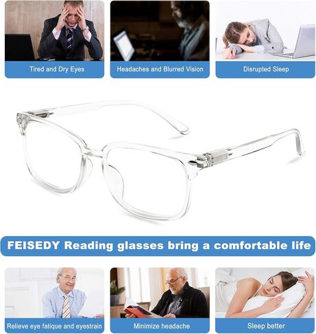 FEISEDY Reading Glasses Blue Light Blocking Reader Glasses with Spring Temples B2566 in Saudi Arabia