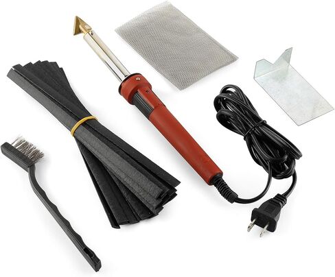 Plastic Welding Kit with Plastic Welder, Rods, Reinforcing Mesh, Hot Iron Stand, Wire Brush, 80 Watt, 120V - For DIY, Arts and Crafts, Car Bumper, Dashboard, Kayak, Canoe, Professional Surface Repair in Kuwait