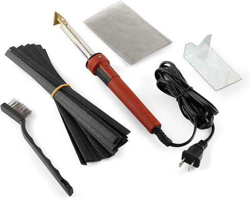 Plastic Welding Kit with Plastic Welder, Rods, Reinforcing Mesh, Hot Iron Stand, Wire Brush, 80 Watt, 120V - For DIY, Arts and Crafts, Car Bumper, Dashboard, Kayak, Canoe, Professional Surface Repair in Kuwait