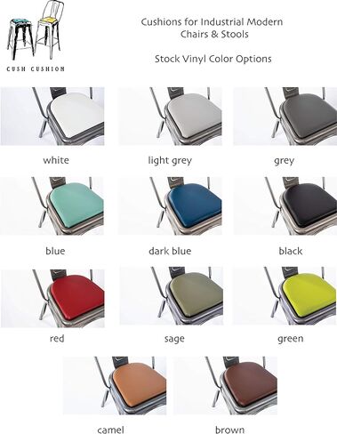 وسادة كرسي خلفية مستديرة: تناسب الكراسي والمقاعد من النوع الصناعي/الحديث/المزرعة. مصنوع يدويًا في الولايات المتحدة الأمريكية (عبوة من 4 قطع باللون الأزرق) in Kuwait