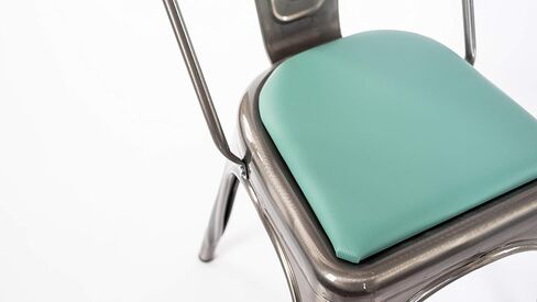 وسادة كرسي خلفية مستديرة: تناسب الكراسي والمقاعد من النوع الصناعي/الحديث/المزرعة. مصنوع يدويًا في الولايات المتحدة الأمريكية (عبوة من 4 قطع باللون الأزرق) in Kuwait